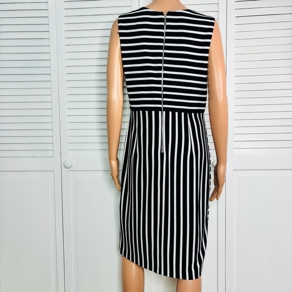 2/$100 JOSEPH RIBKOFF Blue Sleeveless Mock-Wrap Dress Size 14 - Picture 11 of 12